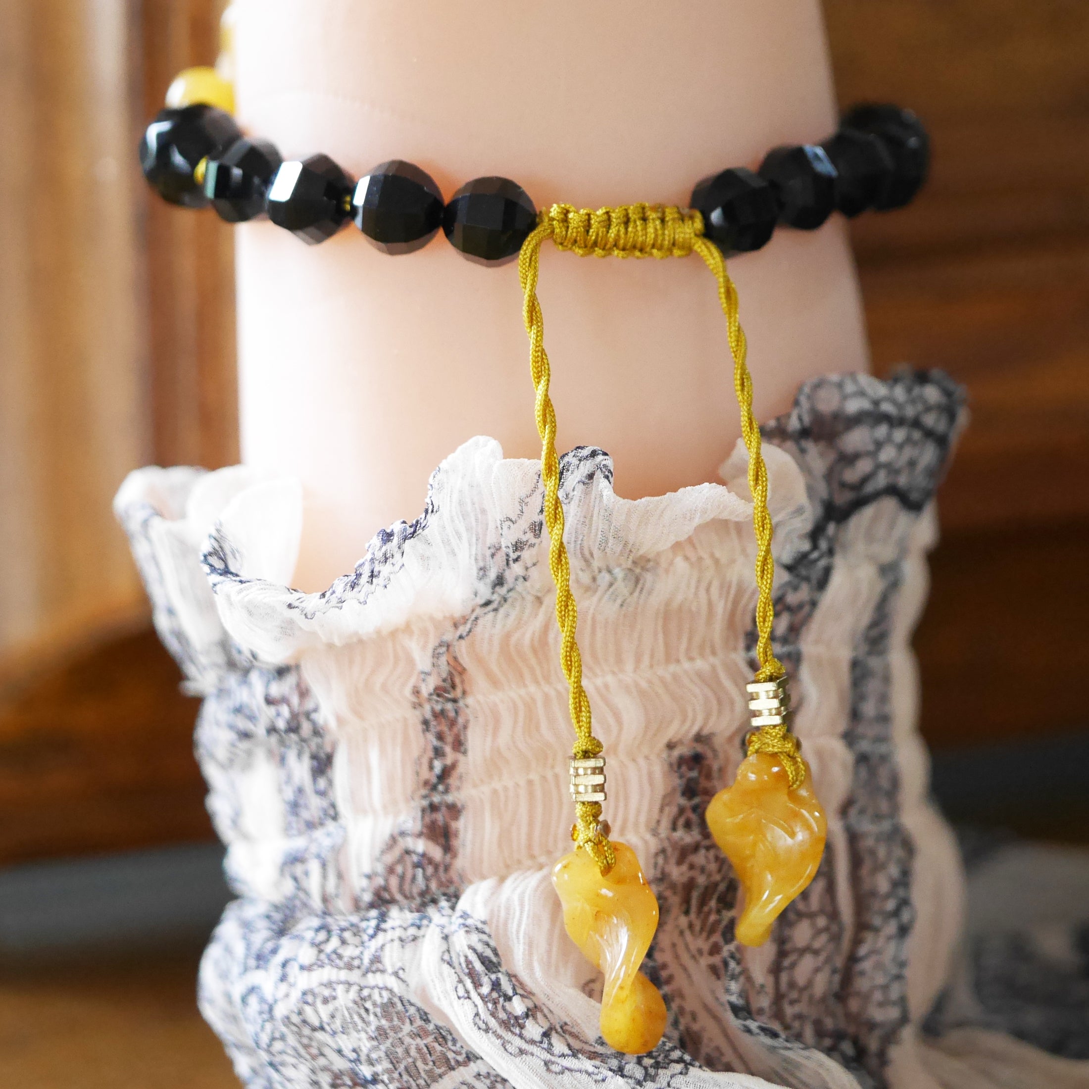 黄翡翠金魚ブレスレットR041 L～LLサイズ | 粒金ホワイティー